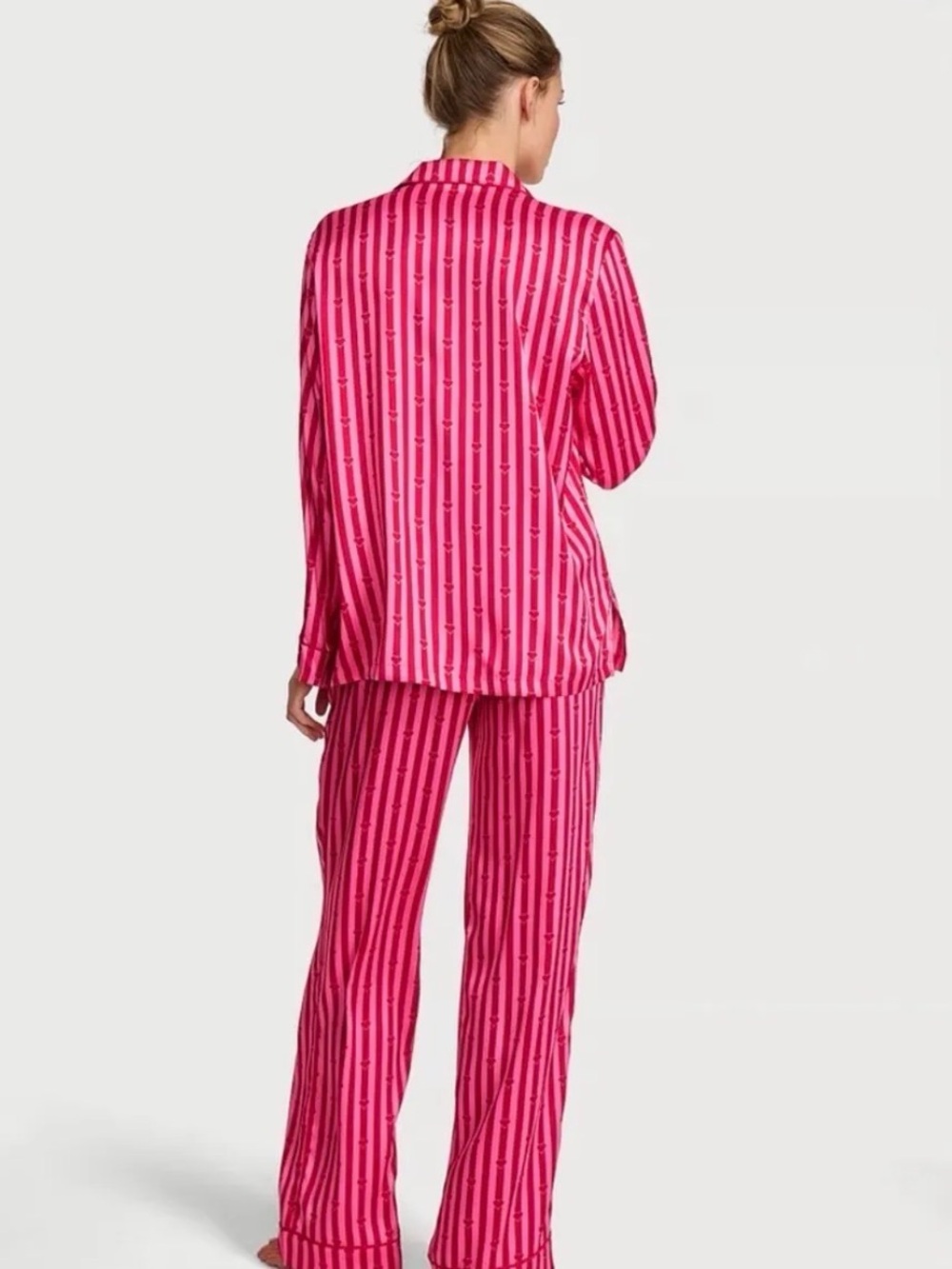 Victoria Secret Signature Satin Long Sleeve Pajamas - Picture 3 of 3